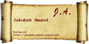 Jakubek Amand névjegykártya